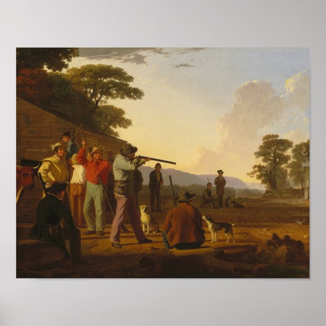 Poster George Caleb Bingham - Atirando para a Carne de Bo (Frente)