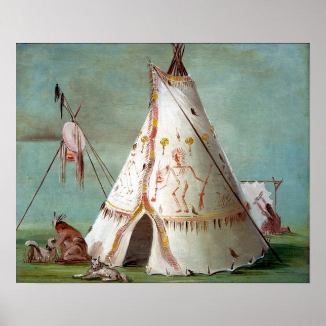 Poster George Catlin Crow Lodge de 25 Buffalo (Frente)