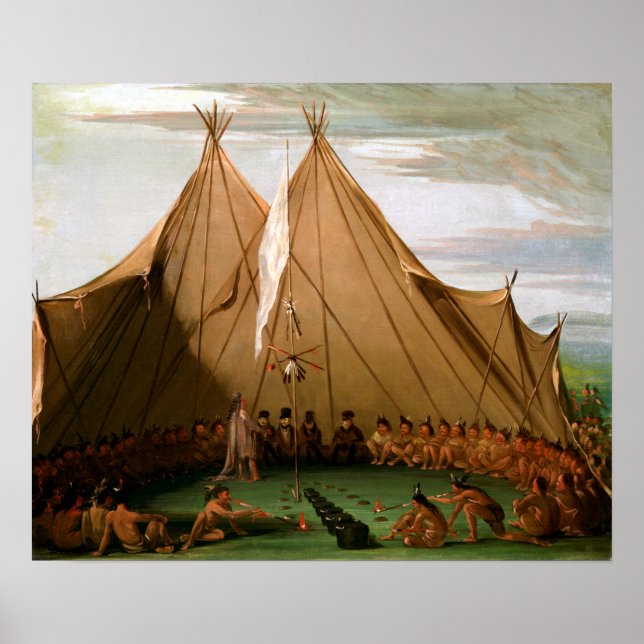 Poster George Catlin Sioux Banquete (Frente)