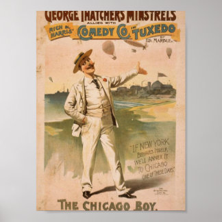 Poster George Thatcher's Minstrels, 'The Chicago Boy'