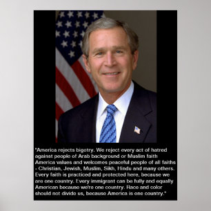 Poster George W. Bush com cotação no dogmatismo