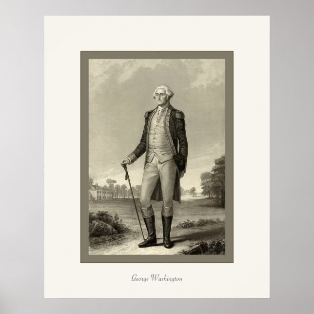 Poster George Washington ~ 1850's Vintage Fine Art (Frente)