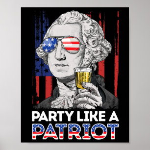 Poster George Washington, 4 de julho, Partido Como Um Pat