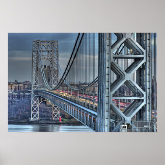 Poster George Washington Bridge & The Red Lighthouse NYC