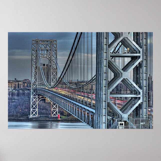 Poster George Washington Bridge & The Red Lighthouse NYC (Frente)