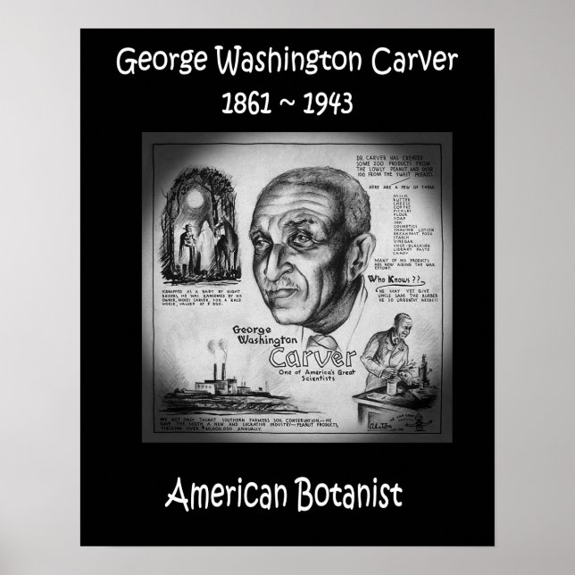 Póster George Washington Carver ~ Botânico & Inventor ~ (Frente)