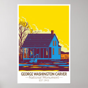 Poster George Washington Carver National Monument Vintage