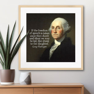 Póster George Washington Citação da Liberdade de Expressã