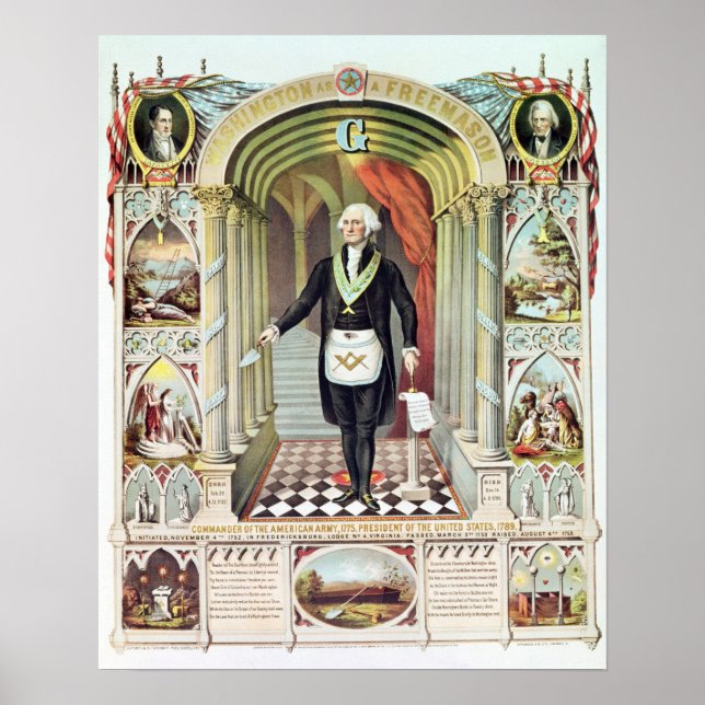 Poster George Washington como Freemason (Frente)
