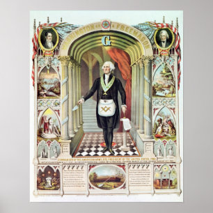 Poster George Washington como um Freemason