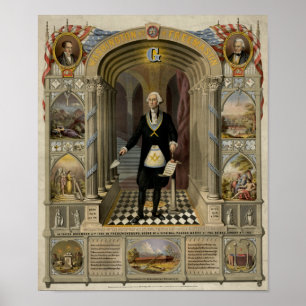 Poster George Washington como um retrato do Freemason,