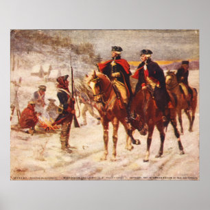 Poster George Washington e Lafayette na forja do vale