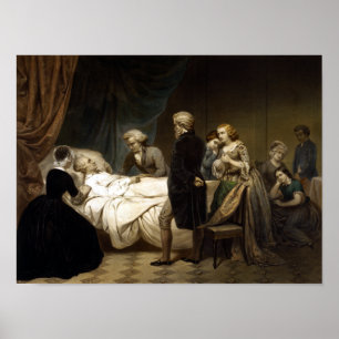 Póster George Washington em seu leito de morte