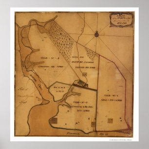 Póster George Washington Farm Plan Map - 1766