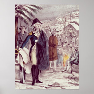 Póster George Washington na forja do vale