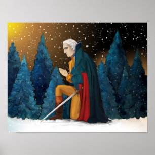 Poster George Washington no Valley Forge Rezando