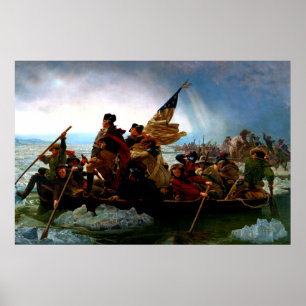 Póster George Washington que cruza o Rio Delaware 1851
