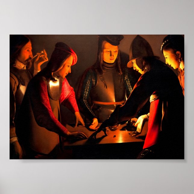 Poster Georges de la Tour - Os Jogadores de Dados (Frente)