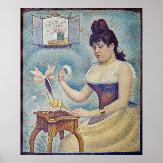 Poster Georges Seurat - Jovens mulheres se alimentando (Frente)