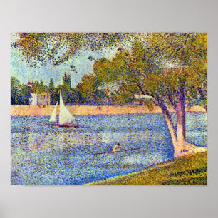 Póster Georges Seurat o Seine e o la Jatte grandioso