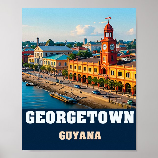 Poster Georgetown Colonial Waterfront e Patrimônio de Guy (Frente)