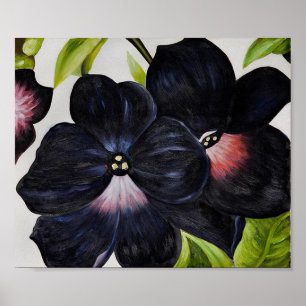 Póster Georgia O'Keefe 1925 Petunias Pretas e Púrpuras
