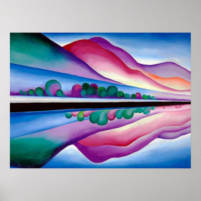 Poster Georgia O'Keeffe, Reflexo do Lago George (1921) (Frente)