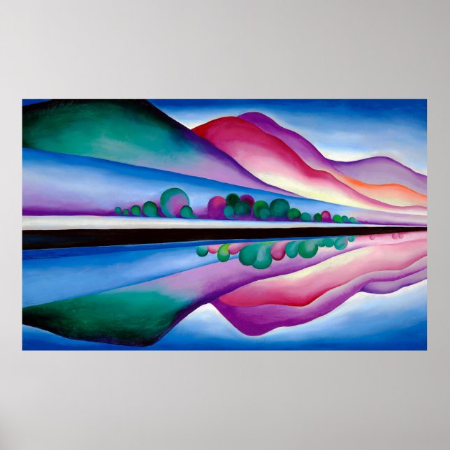Poster Georgia O'Keeffe, Reflexo do Lago George (1921) (Frente)