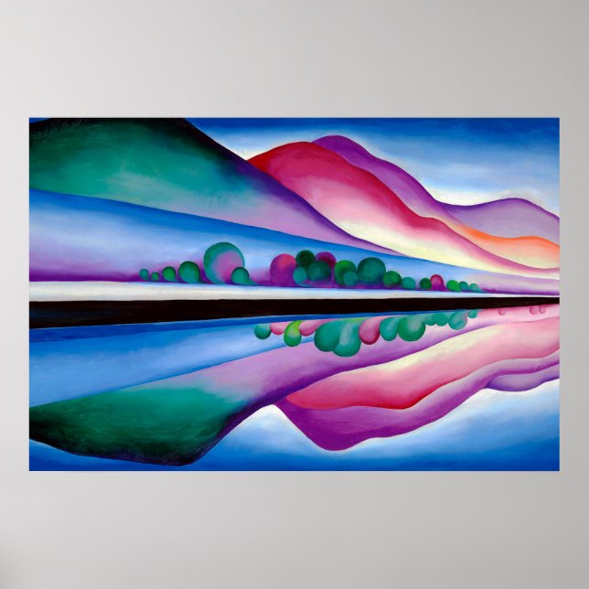 Poster Georgia O'Keeffe, Reflexo do Lago George (1921) (Frente)