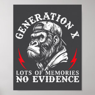 Poster Geração X Muitas Memórias Sem Evidências Macaco En