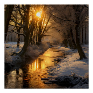 Póster (Gerado pela IA) Paisagem de inverno