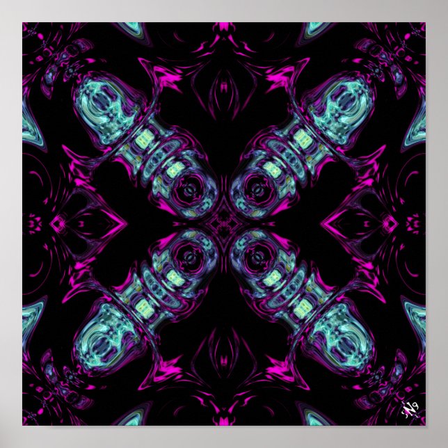 Poster Gerador de energia (padrão abstrato colorido) v1 (Frente)