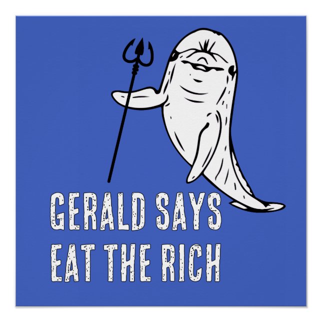 Póster Gerald diz Comam os Ricos (Frente)
