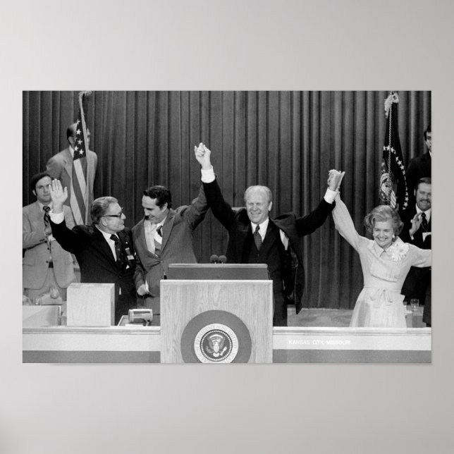 Poster Gerald Ford Recebendo Nomeação de GOP - 1976 (Frente)