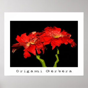 Póster Gerbera de Origami