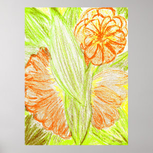 Poster Gerbera e Aspidistra elatior,