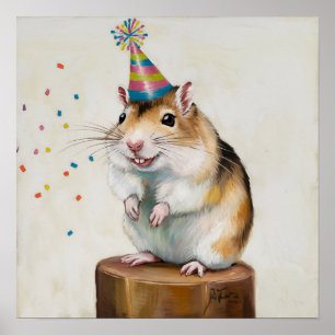 Poster Gerbil & confetti
