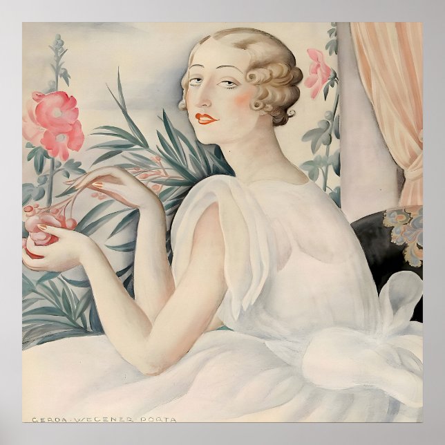 Poster Gerda Wegener - Retrato de uma mulher, Art Déco (Frente)