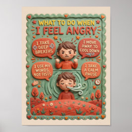 Poster Gerenciamento de Emoções Educacional para Crianças