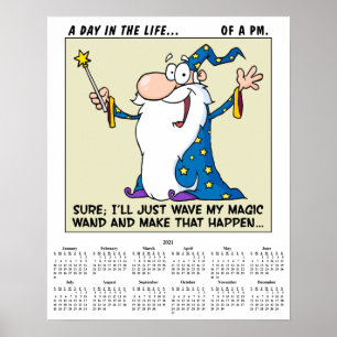 Poster Gerenciamento de Projeto de Calendário 2021