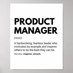 Poster Gerente de produtos Definição de Chefe Engraçado