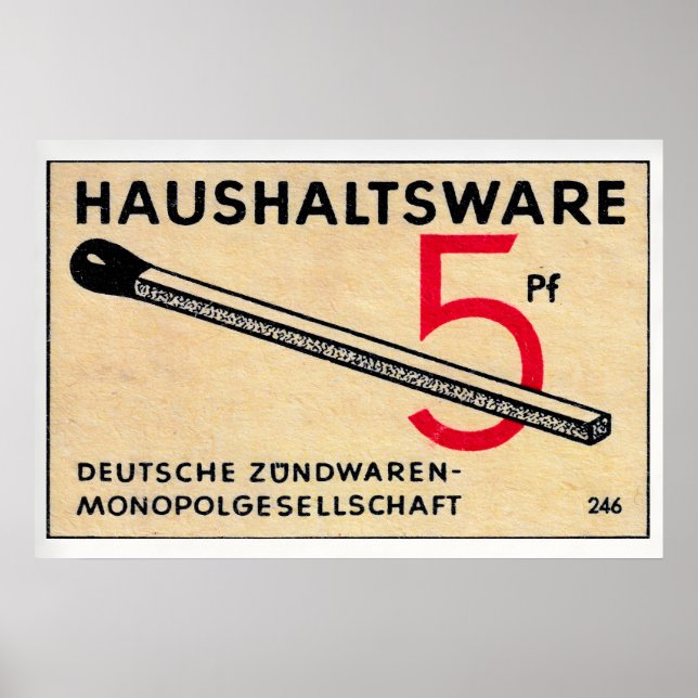 Poster German Match Brand - Matchbox Print - Aesthetic (Frente)