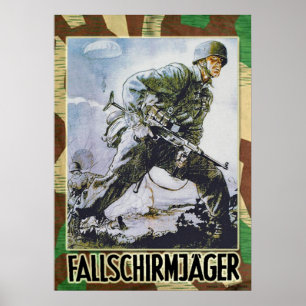 Póster German pára-quedista