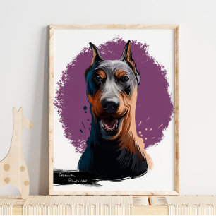 Poster German Pinscher Dog Portrait Dog Portrait Wall P