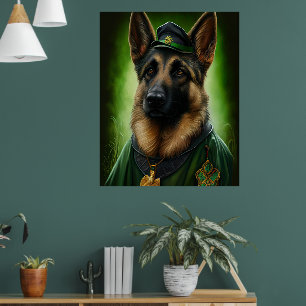 Poster German shepherd Cachorro na Rua.