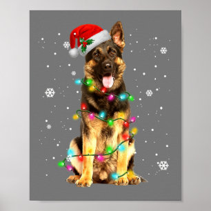 Poster German shepherd Cão Árvore Natal Doce Natal Xmas