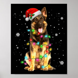 Poster German shepherd Cão Árvore Natal Doce Xmas Do