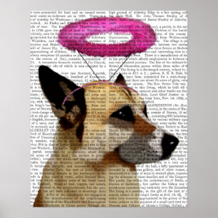 Poster German shepherd com Halo Rosa