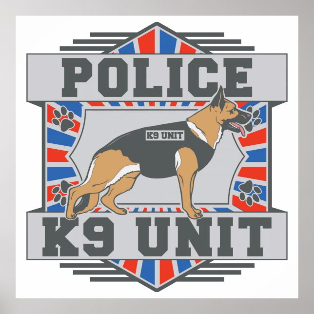 Póster German shepherd de Polícia da Unidade K9 (Frente)