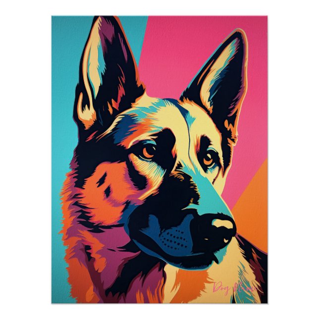 Póster German Shepherd Dog 001 - Bruno Pokopen (Frente)